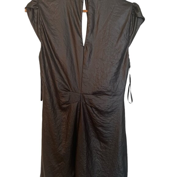 BCBG Maxazria V Neck Black Womans Dress Collared Shift Dress Size Medium NWT - Picture 2 of 6